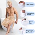 thumbnail image 4 of Colevkie 2 Pcs Men's Wearable Bath Skirt & Towel Set Quick Drying and Absorbent Bathroom Wrap Set for Home Spa Hotel Beach with Adjustable Closure, 4 of 7