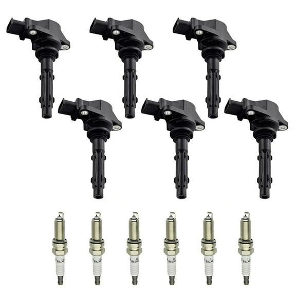 6Pcs Replacement Ignition Coil & Spark Plug Set for Mercedes-Benz ML350 GLK350 for C230, C250, C280, C300, C350, E350, S550, SLK350