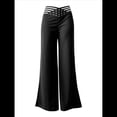 thumbnail image 2 of Pantalones Acampanados con Cinturón para Mujer, Estilo Informal, de Cintura Alta y Pierna . Negro XL, 2 of 7