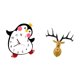 thumbnail image 5 of Reloj de pared,Reloj de pared silencioso y decorativo que no hace tictac,Reloj de pared silencioso de pingüino pequeño Reloj de madera,Estatua de cabeza de ciervo,Decoración de pared con, 5 of 8