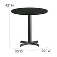 thumbnail image 6 of Flash Furniture Carlton 30'' Round Black Laminate Table Set with X-Base and 4 Ladder Back Metal Barstools - Black Vinyl Seat, 6 of 9
