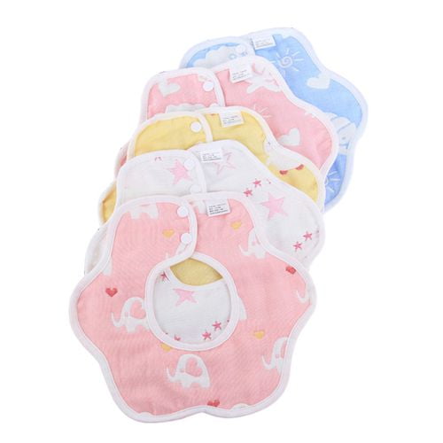 SHIYAO 1Pcs Baby Bibs Rotating Cotton Bibs Cartoon Print Saliva Towel Baby Boys Girls Feeding Apron Cotton Bandana Bibs Burp Cloths Mother