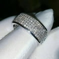 thumbnail image 2 of Men's Band Ring 3Ct Round Cut Lab Created Diamond 14K White Gold Plated Silver, 2 of 4