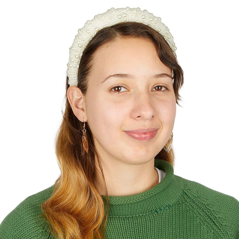 Walmart Padded Velvet Headbands for Women and Girls, Pearl  display picture 2