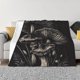 thumbnail image 1 of Fotbe Monochrome Mushroom Artwork Manta de Franela con Estampado, Manta Ultrasuave para Cama, Sofá, Auto, Hipoalergénica y Antibolitas-80"x60", 1 of 6