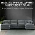 thumbnail image 5 of METIS WONG 136" U-Shaped Modular Office Sectional Sofa. Features 2 cushions, a 6-seat business cloud couch, and 2 movable ottomans, ideal for commercial reception areas., 5 of 6