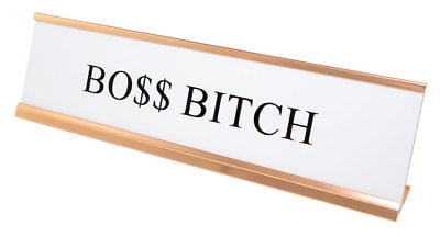 Boss Bitch Nameplate Desk Sign, 2' x 8'