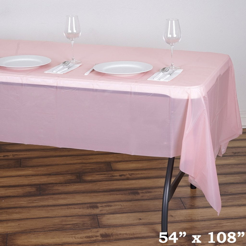 BalsaCircle 54" x 108" Rectangular Disposable Plastic Tablecloth Table
