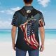 thumbnail image 4 of Balery American Flag Camisas hawaianas de manga corta para hombre, camisas playeras de corte holgado, camisas de vacaciones con botones,3X-Large, 4 of 7