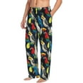 thumbnail image 2 of Yiaed Parrot Print Men's Lounge Pants, Loose PJ Bottoms, Long Pajama Pants for Men-Large, 2 of 5