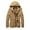Khaki, variant on uikmnh Mens Coats and Jackets Men's Winter Coat Thick Jacket Mid Length Hooded Cargo Jacket Size:3XL