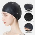 thumbnail image 3 of 2PCS Silicone Swim Cap,Comfortable Bathing Cap Ideal for Curly Short Medium Long Hair, Swimming Cap for Women and Men, Shower Caps Keep Hairstyle Unchanged, 3 of 7