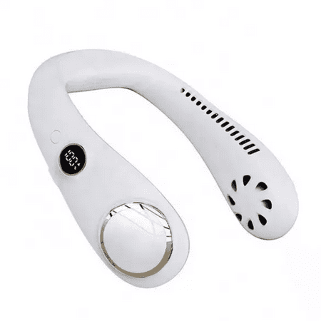 

ThermalinX Portable Neck Fan Handsfree Bladeless Fan LED Battery Level Display Headphone Design Cooling Personal Fan 3 Speeds USB Rechargeable for Home Outdoor Traveling Sports (White)