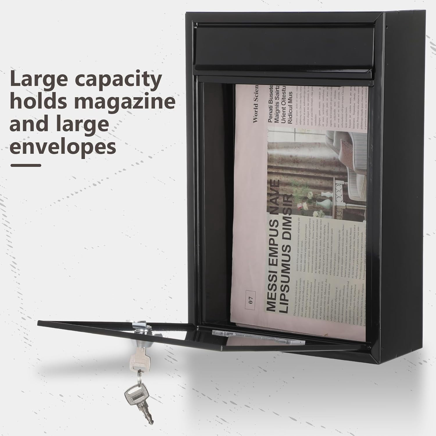 3 Pcs Locking Mailboxes Wall Mounted, 12.6 x 8.5 x 3.3 in Vertical  Drop Box Metal Rust-Proof Post Box for Home Office