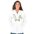 thumbnail image 3 of Easter Bunny Ears Flower Crown Womens Plus Size Graphic Zipper Hoodie Brisco Brands 5X, 3 of 5