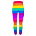 thumbnail image 6 of Vekome Women's Yoga Leggings Mardi Gras High Waisted Pants Seamless Striped Lightweight Running Tights Multicolor L, 6 of 6