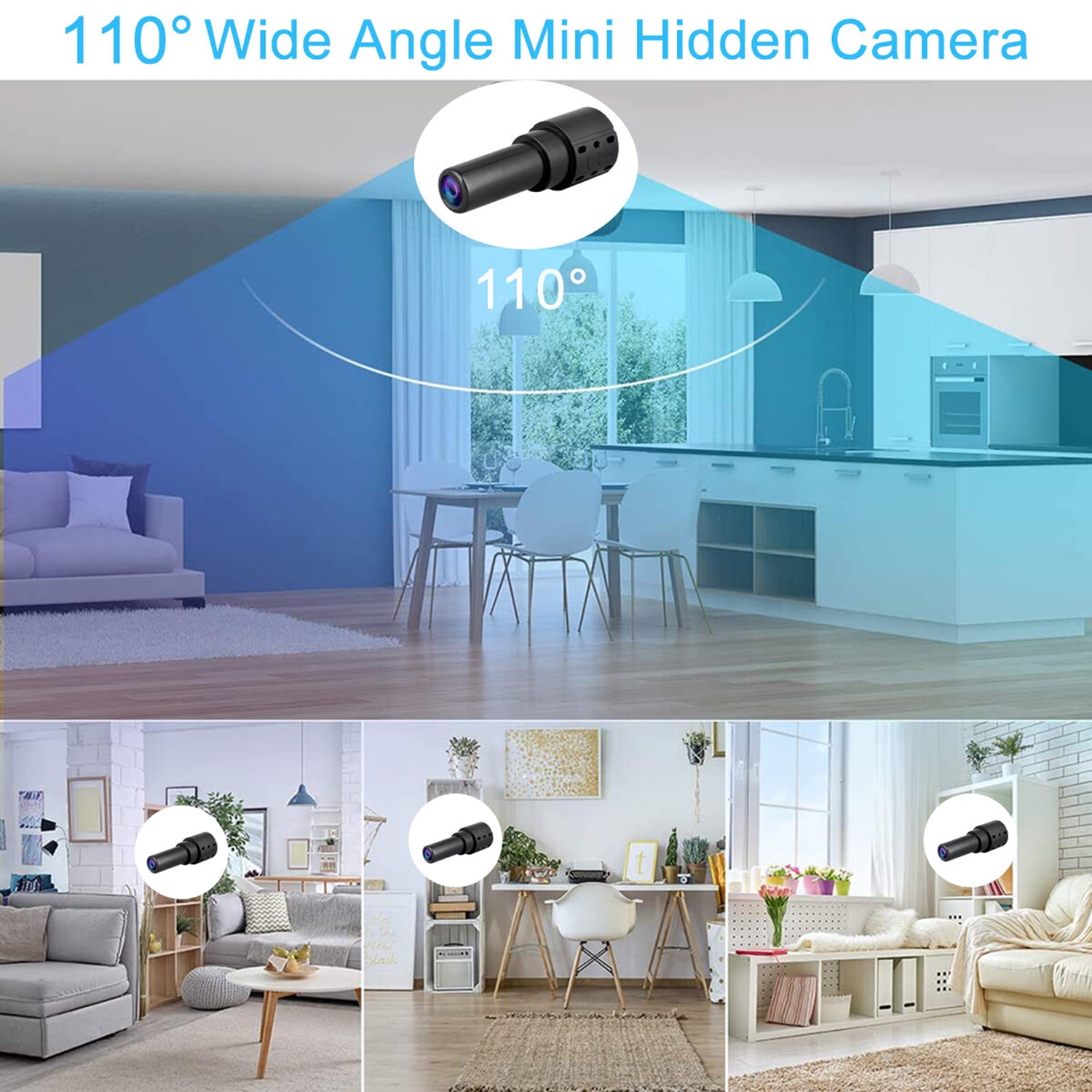 WIKCOVER 1080P HD Mini Camera with 32GB SD Card Motion Detection Night Vision Wireless Security Camera for Baby Pet Elder Care