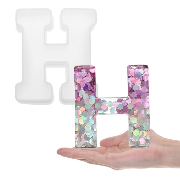 Uxcell Large Letter H Resin Molding, 6" 3D Capital English Alphabet Silicone Mould