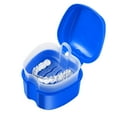 thumbnail image 2 of Wisfunlly Denture Bath Case Cup Box Holder Storage Soak Container with Strainer Basket for Travel Cleaning (Light Blue锛孊lue锛孭ink, Purple锛學hite), 2 of 8