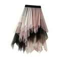 thumbnail image 2 of segolike Tulle Skirts for Women Fairy Skirt Asymmetrical Summer Half Skirt Tutu for Halloween Stage Performance Casual Formal Pink White, 2 of 8