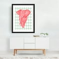 thumbnail image 2 of Pink Elephant - Mixed Media Watercolor Animal Pattern Geometric Illustration Whimsical Black Framed Wall Art Print 11 x 14 inches, 2 of 3