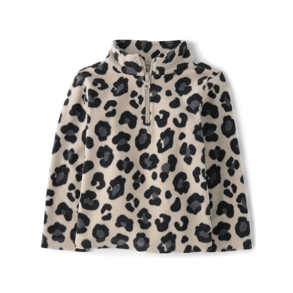 The Children's Place Toddler Girls Long Sleeve Microfleece Half Zip Pullover, Sizes 12M-5T