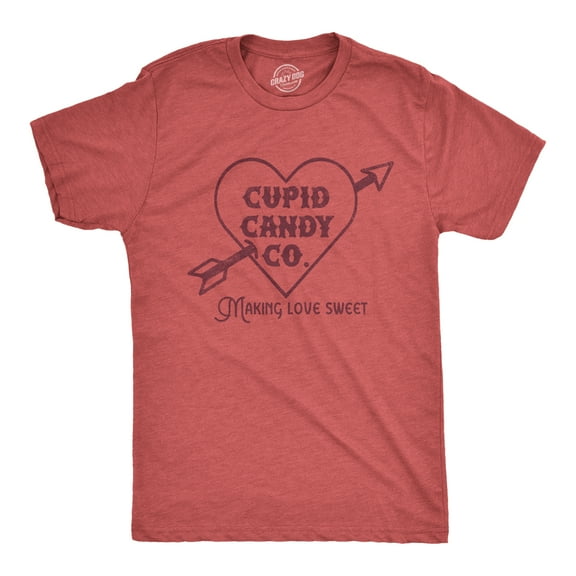 Mens Cupid Candy Co T Shirt Funny Valentines Day T Shirts for Guys Graphic Tees