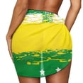 thumbnail image 2 of Uourmeti Brazil Flag Print Women Girl Beach Cover Ups Mesh Sheer Chiffon Wrap Sarong Sheer Bikini Cover Ups Tie Bikini Skirt, 2 of 6