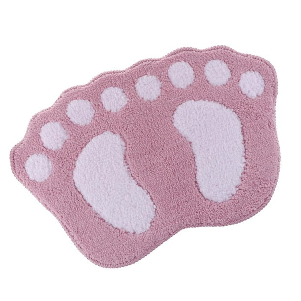 Estera del piso del dormitorio Pies grandes y lindos para el baño Estera para la puerta Estera para pies Estampado de pie Alfombra rosa 40x60cm Magideal Estera del piso del dormitorio