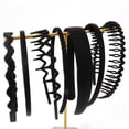 thumbnail image 5 of Headbands for Women 7 Pcs Black Fashion Head Bands Zig Zag Headband Non Slip Hair Band for Womens Gilrs Thin Thick Short Hair Face Wash Hair Accessories, 5 of 7