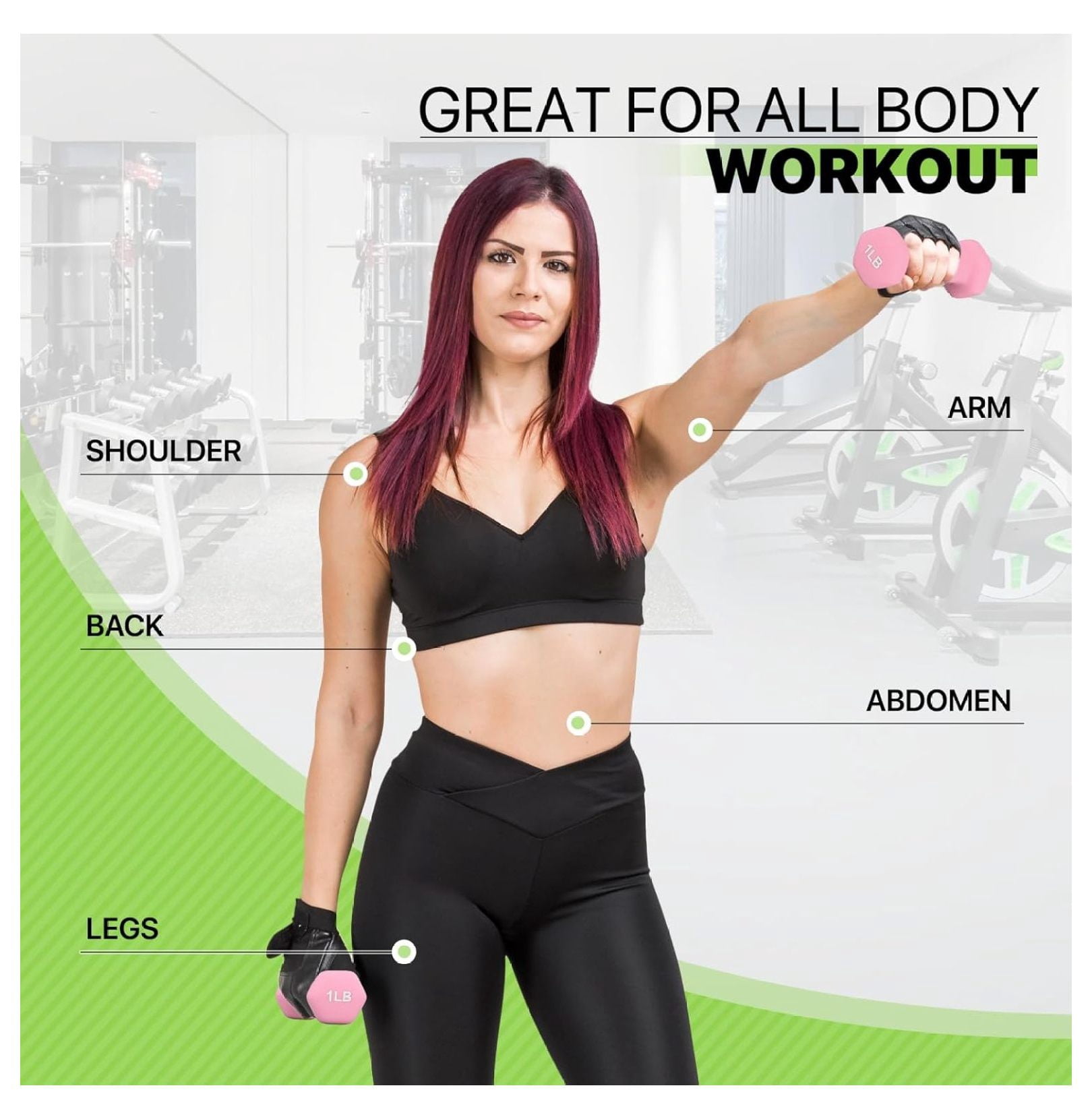 Dumbbells Hand Weights Set, Neoprene Coated Hexagon Workout Dumbbell for Women and Men, 1, 2, 3, 5, 8, 10, 12, 15lbs - Pair