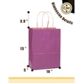thumbnail image 3 of Large Kraft Paper Bags with Handles 13"x10"x5" 32 pcs Gift Paper Bag Purple Solid Color Bags（Large Size）, 3 of 12