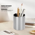 thumbnail image 4 of Portalápices de acero inoxidable, organizador de escritorio, contenedor de brochas de maquillaje duradero para el hogar y la oficina, 4 of 7