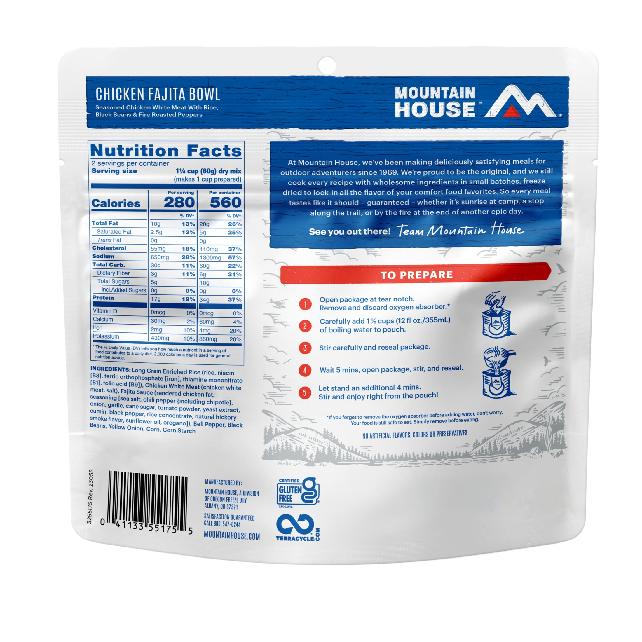 Mountain House Chicken Fajita Bowl