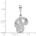thumbnail image 2 of 14k White Gold Solid Polished Filigree Initial P Pendant - 1.6 Grams, 2 of 2