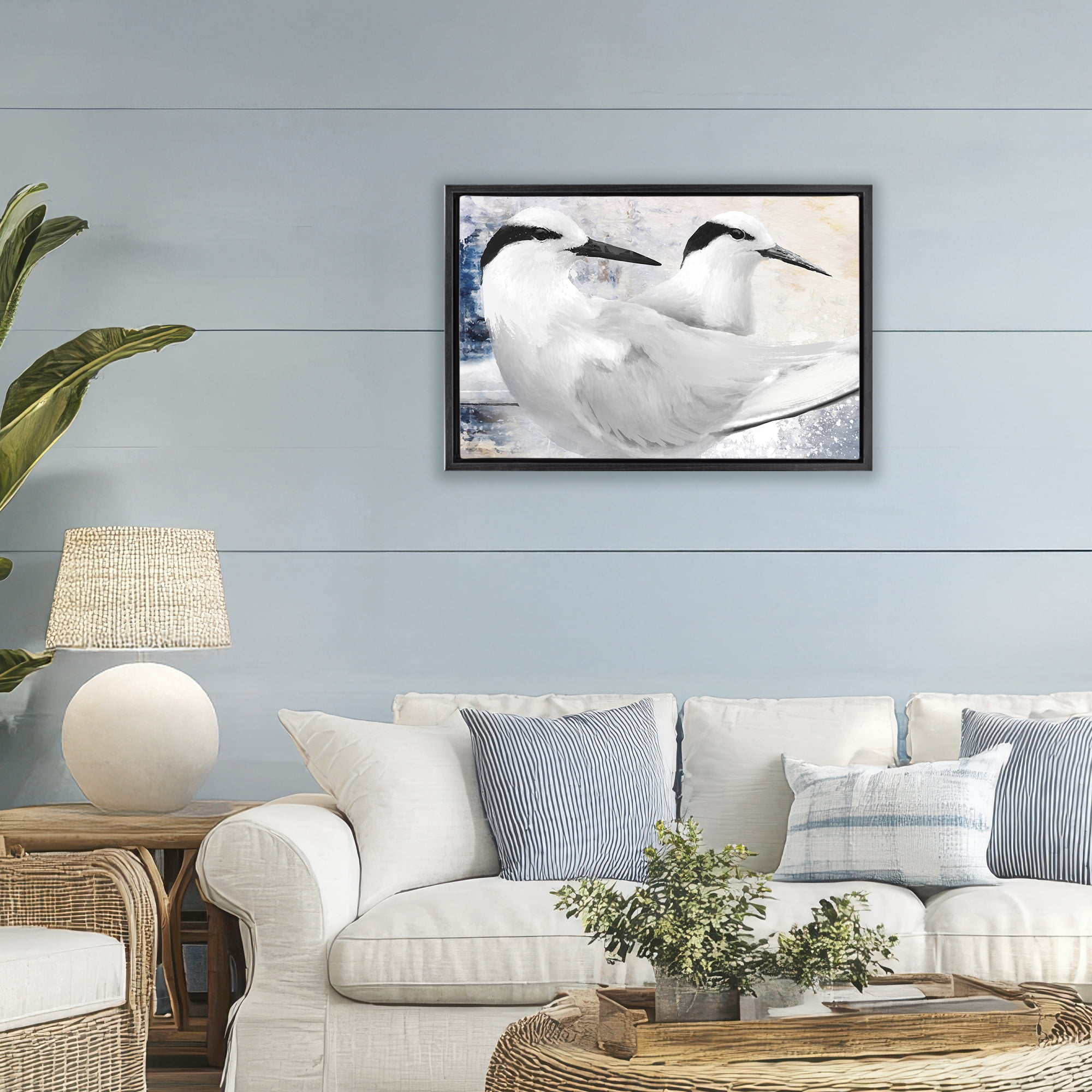 Stupell Industries Black Naped Tern Black Framed Floater Canvas Wall Art, design by Porter Hastings