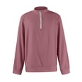 thumbnail image 5 of WTOBBY Men's Solid Color Quarter Zip Turtleneck Long Sleeve Shirt Simple Casual Top for Everyday Wear and Layering in Fall and Winter,Gray 2XL, 5 of 6