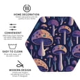 thumbnail image 4 of Disketp Floral Hippie Mushrooms Funny Coasters,4 Pcs Leather Coasters With Holder, Perfect Housewarming Hostess Gifts,Protect Furniture From Water Marks Scratch And Damage, 4 of 9