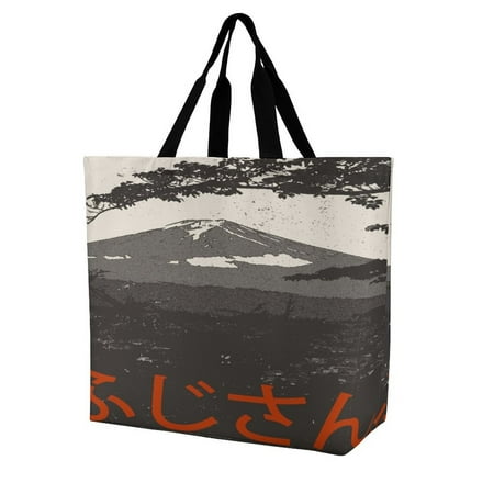 Fuji Japan T-shirt Women s Casual Shoulder Bag Shopping Bag Lady Handbag Eco Reusable Large Tote Shopper Storage Bags