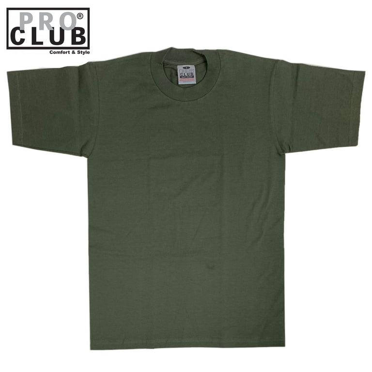 PRO CLUB × The▲HC S/S T-SHIRTS XL GREEN Pro Club Men's Heavyweight Cotton Short Sleeve Crew Neck T
