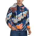 thumbnail image 2 of Wukai Colorful Sushi Food Art Print Men Hoodies Fleece Sweatshirts Long Sleeve Sweaters Pullover Fall Outfits Winter Clothes-4X-Large, 2 of 7