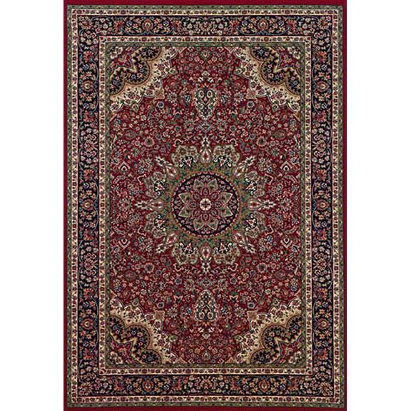 Moretti Wesley Area Rugs - 116R3 Medallion Border Flowers Leaves Rug - 6' x 6' Round