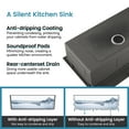 thumbnail image 5 of Acpouw Stainless Steel Kitchen Sink, 36″x22″ Single Bowl, Overmount Handmade Sink in Brushed, with Cutting Board, Colander, Grid, SS-BR01-362208, 5 of 6