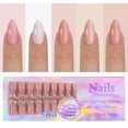 thumbnail image 1 of 5 Colors Soft Gel Nail Tips Pre-applied Base Coat & Tip Primer Pre-made Fake Nails 15 Sizes False Nail Tips for Nail Art DIY, 1 of 7