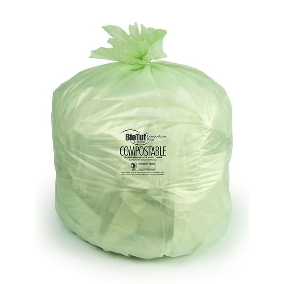 Biotuf Can Liner 13 gal, 1 mil, 32" x 24", Green, 200/Carton