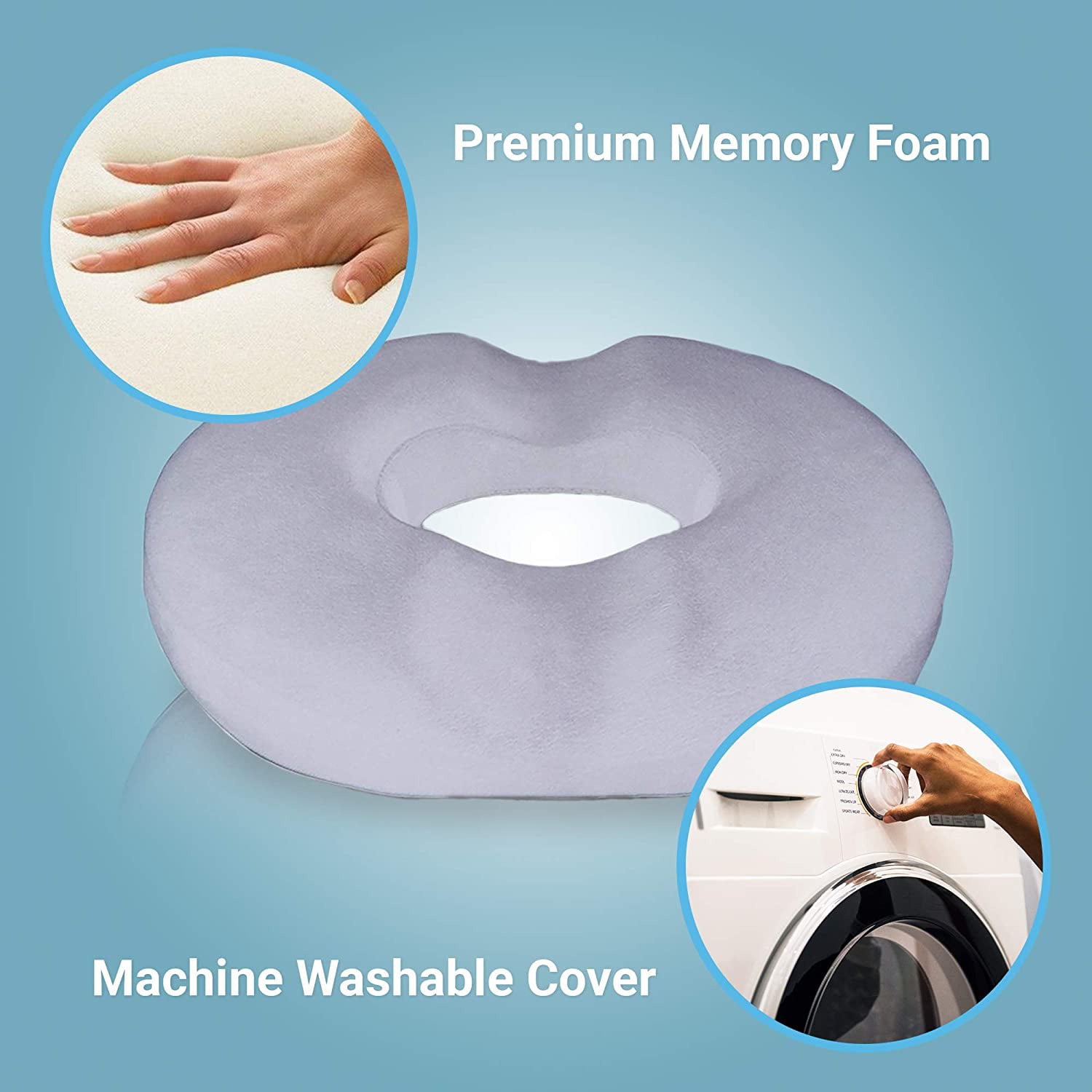 Orthopedic Donut Seat Cushion Memory Foam Cushion Tailbone & Coccyx Memory Foam Pillow - Pain Relief & Relieves Tailbone Pressure - Light Pink