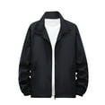 thumbnail image 1 of Fengqque Men's Slim Fit Lightweight Softshell Bomber Jacket Coat Fall Jackets for Men Black 6(M), 1 of 2