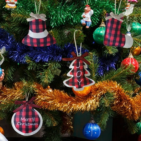 

Ayyufe 8Pcs/Set Christmas Tree Decorations Good-looking Lovely Fine Workmanship Handmade Red And Black Increase Atmosphere Long Lifespan Felt Cloth Pine Branches Hanging Pendant for Child