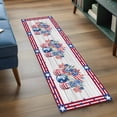 thumbnail image 3 of 4th of July 2'x6' Runner Rugs for Hallway Kitchen Bedside Non Slip, Red Blue Patriotic Flowers Star Stripes Wooden Entryway Rug Runners with Rubber Backing, Long Carpet Runner for Laundry Room, 3 of 8