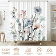 thumbnail image 5 of Watercolor Floral Shower Curtain, White Flowers Bathroom Curtains Sets, Modern Minimalist Bath Curtain, Polyester Fabric, 12 Hooks 72x72 Inches, Machine Washable, Wildflower Plant Bath Curtain Set, 5 of 6